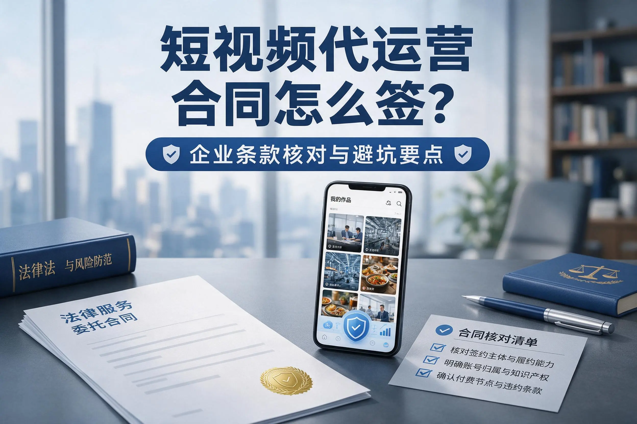 短视频代运营合同怎么签？新乡企业条款核对与避坑要点