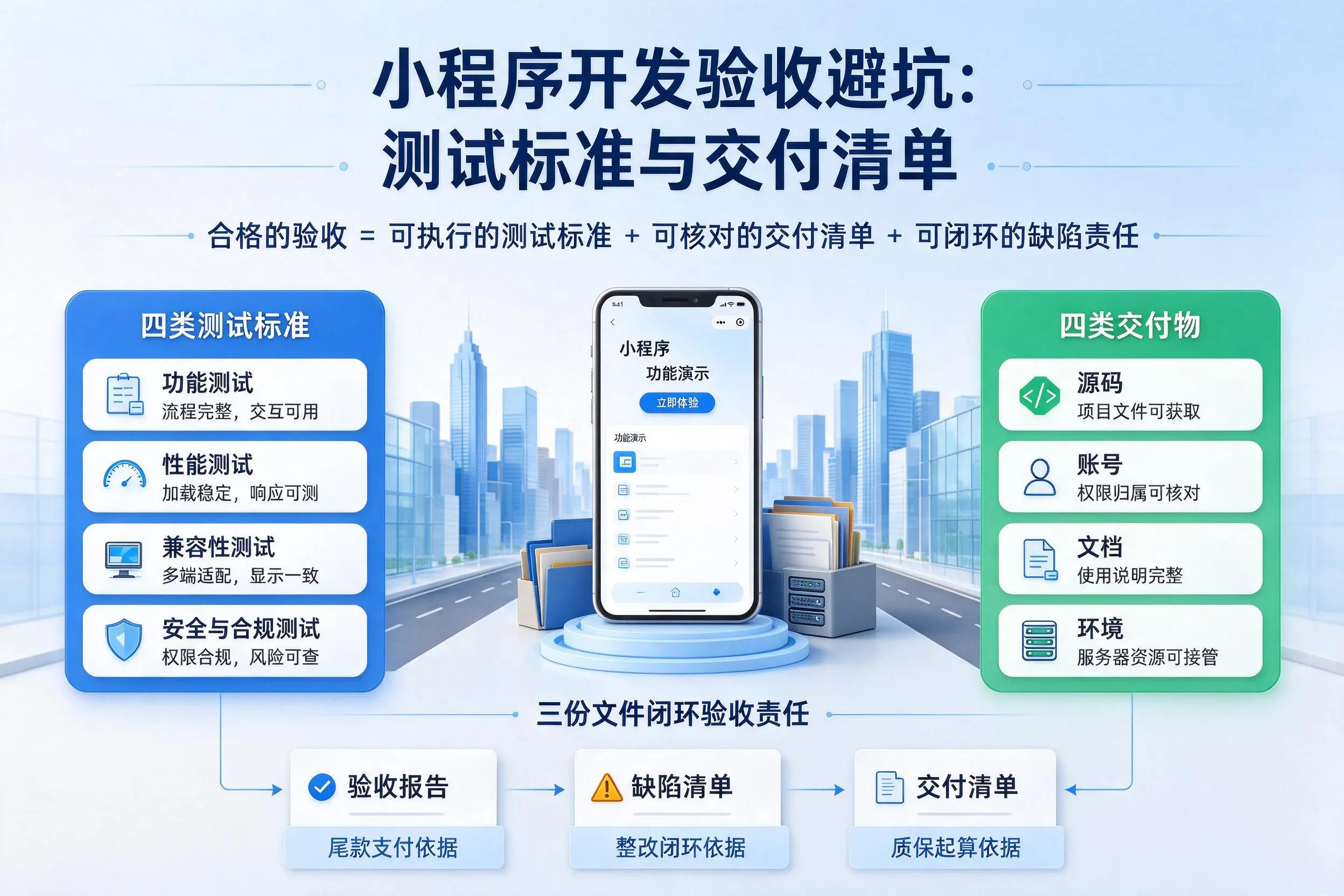 新乡小程序开发验收避坑:测试标准与交付清单