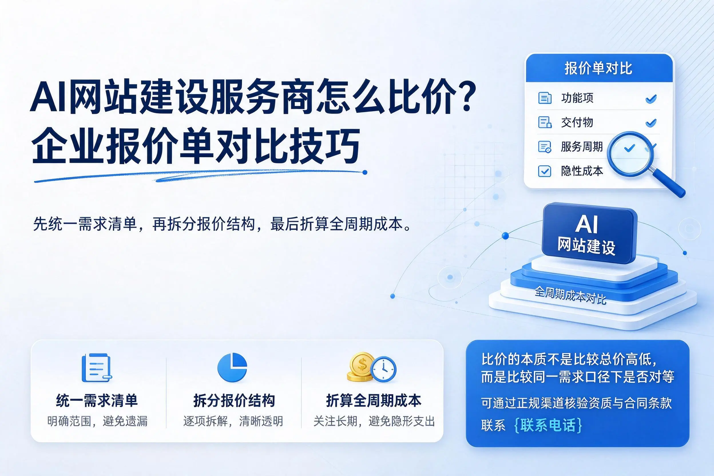 AI网站建设服务商怎么比价?新乡企业报价单对比技巧