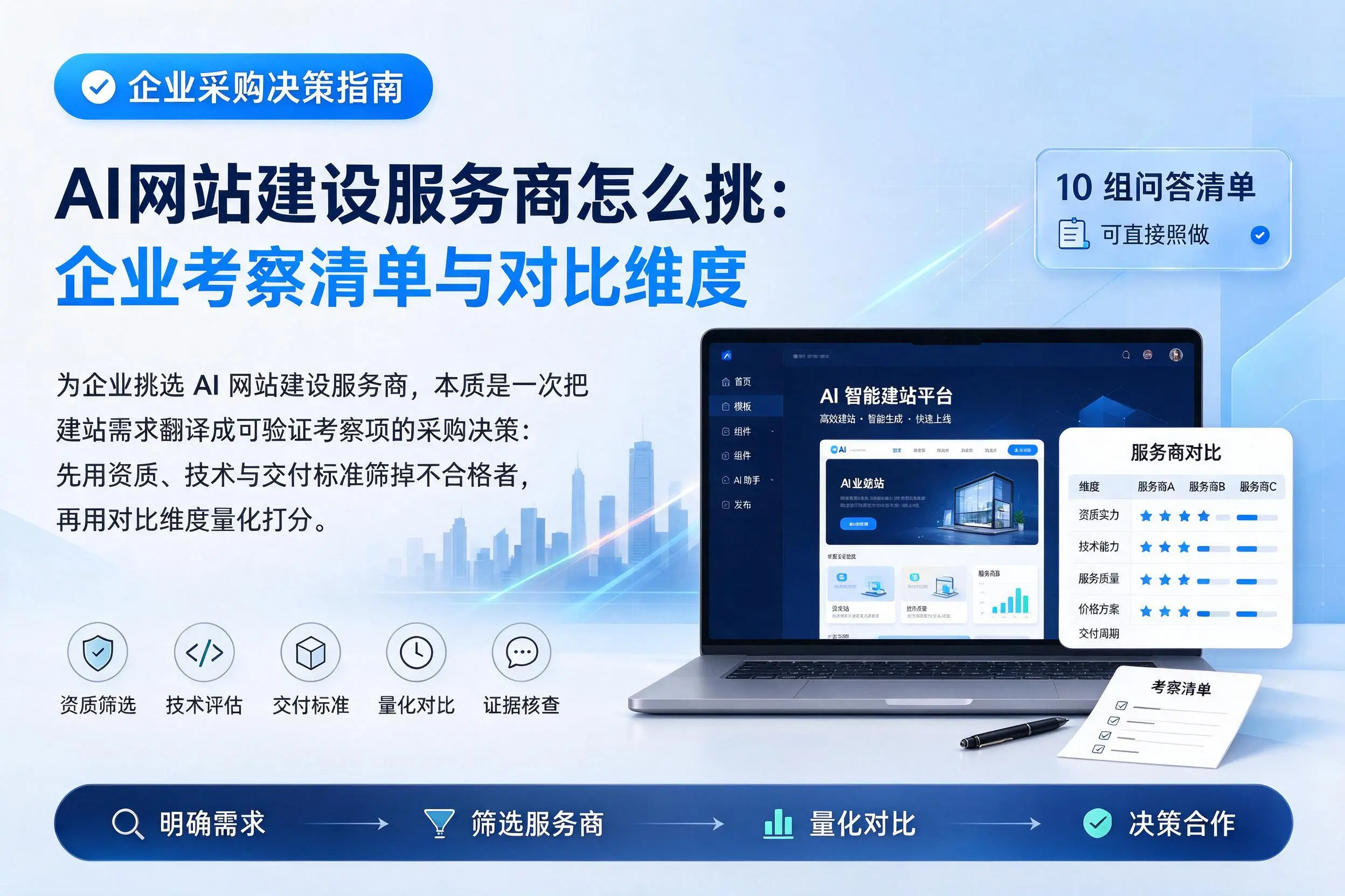 AI网站建设服务商怎么挑:新乡企业考察清单与对比维度