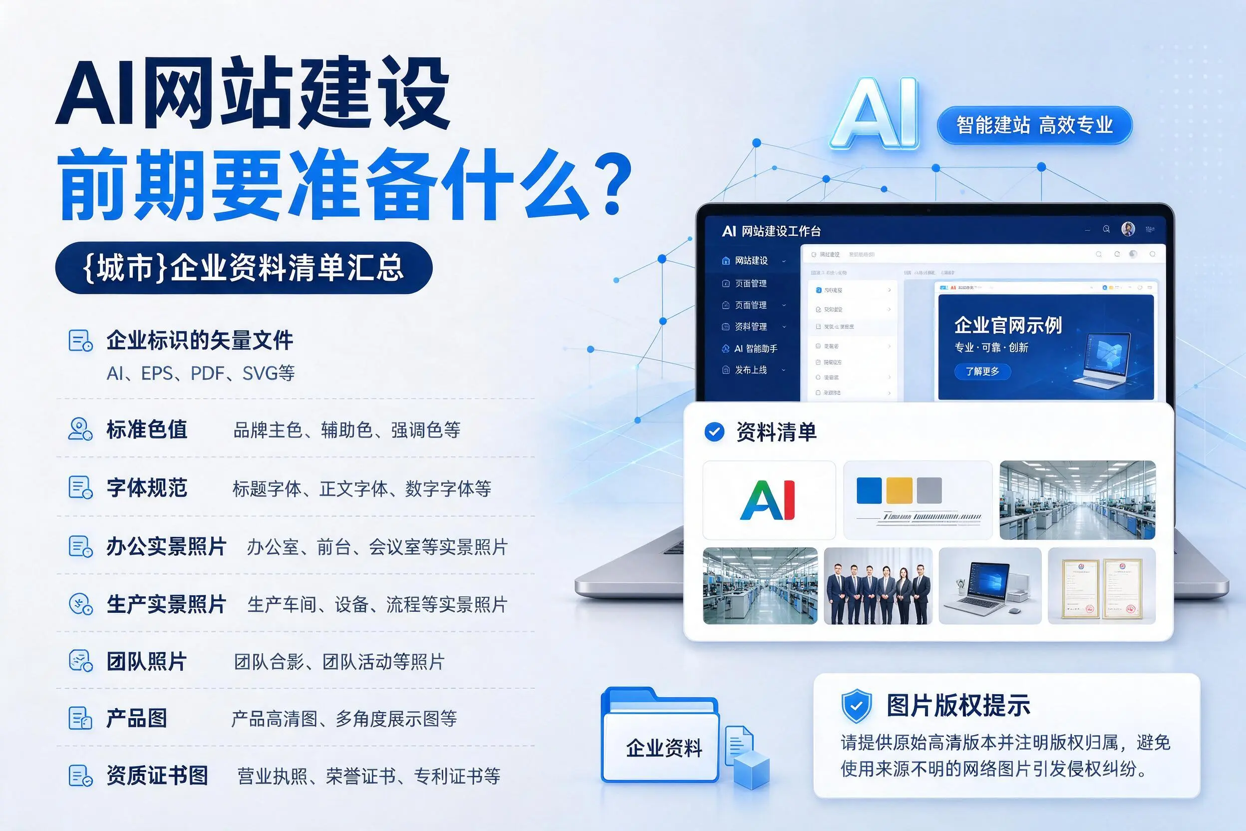 AI网站建设前期要准备什么?新乡企业资料清单汇总