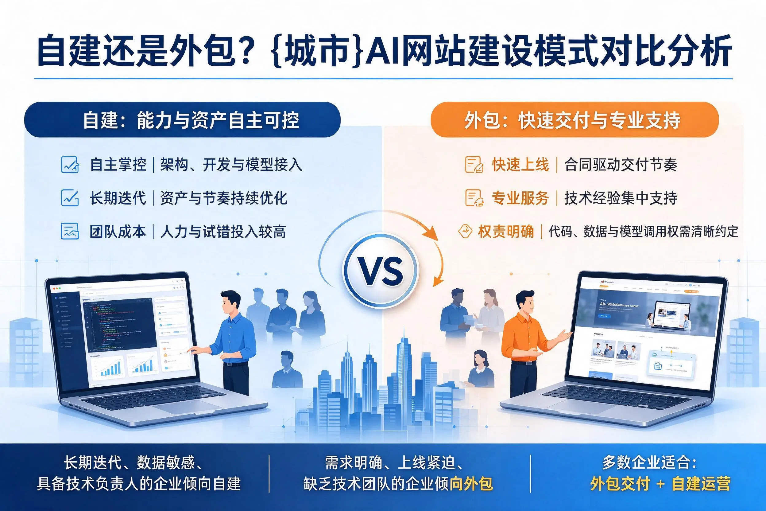 自建还是外包？新乡AI网站建设模式对比分析